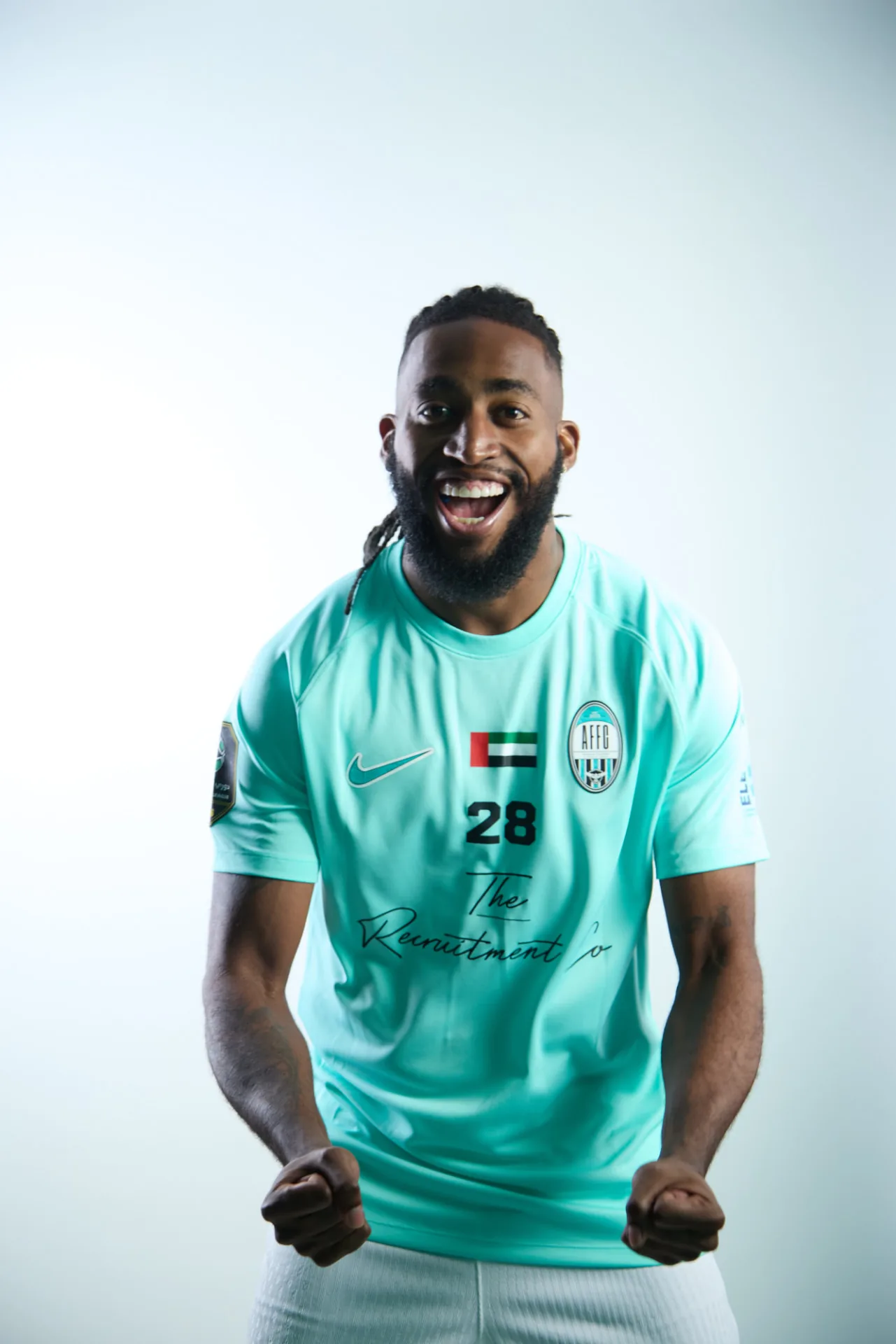 Arabian Falcons FC second-team player in official club training wear